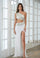 Prom Dresses Long Fringe Skirt Formal Prom Cut Out Dress Ivory/Silver