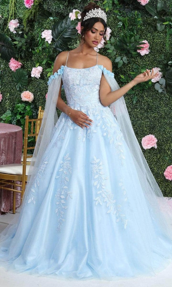 Off-the-Shoulder Floor-Length Tulle Prom Ball Gown May Queen LK191