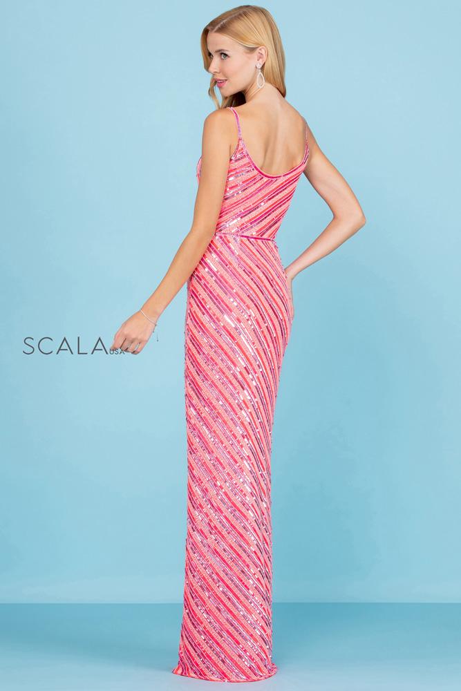 V-Neck Floor-Length Sequin Formal Mermaid Scala 60258