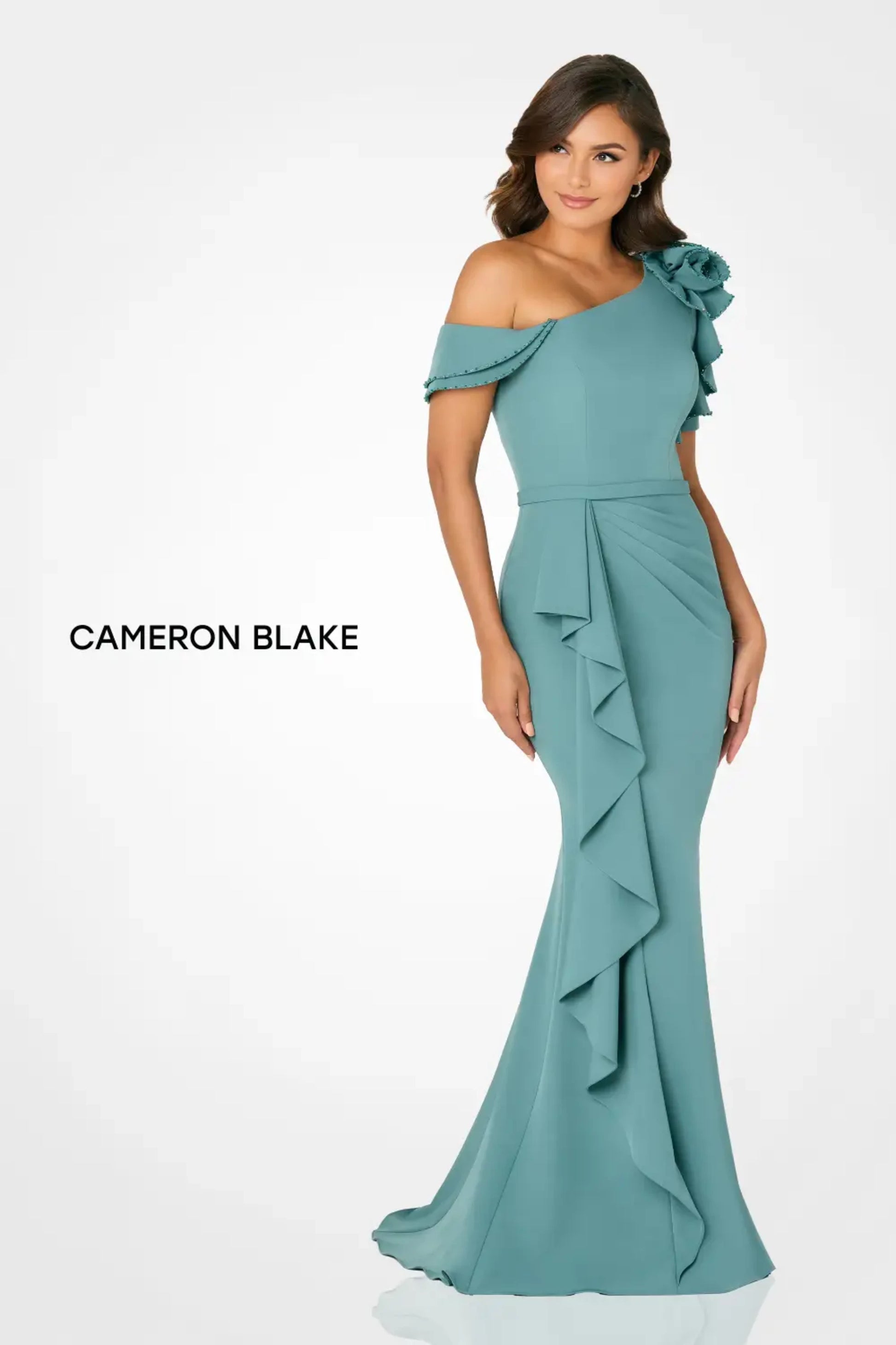 Cameron Blake CB781 Long Formal Evening Floral Dress