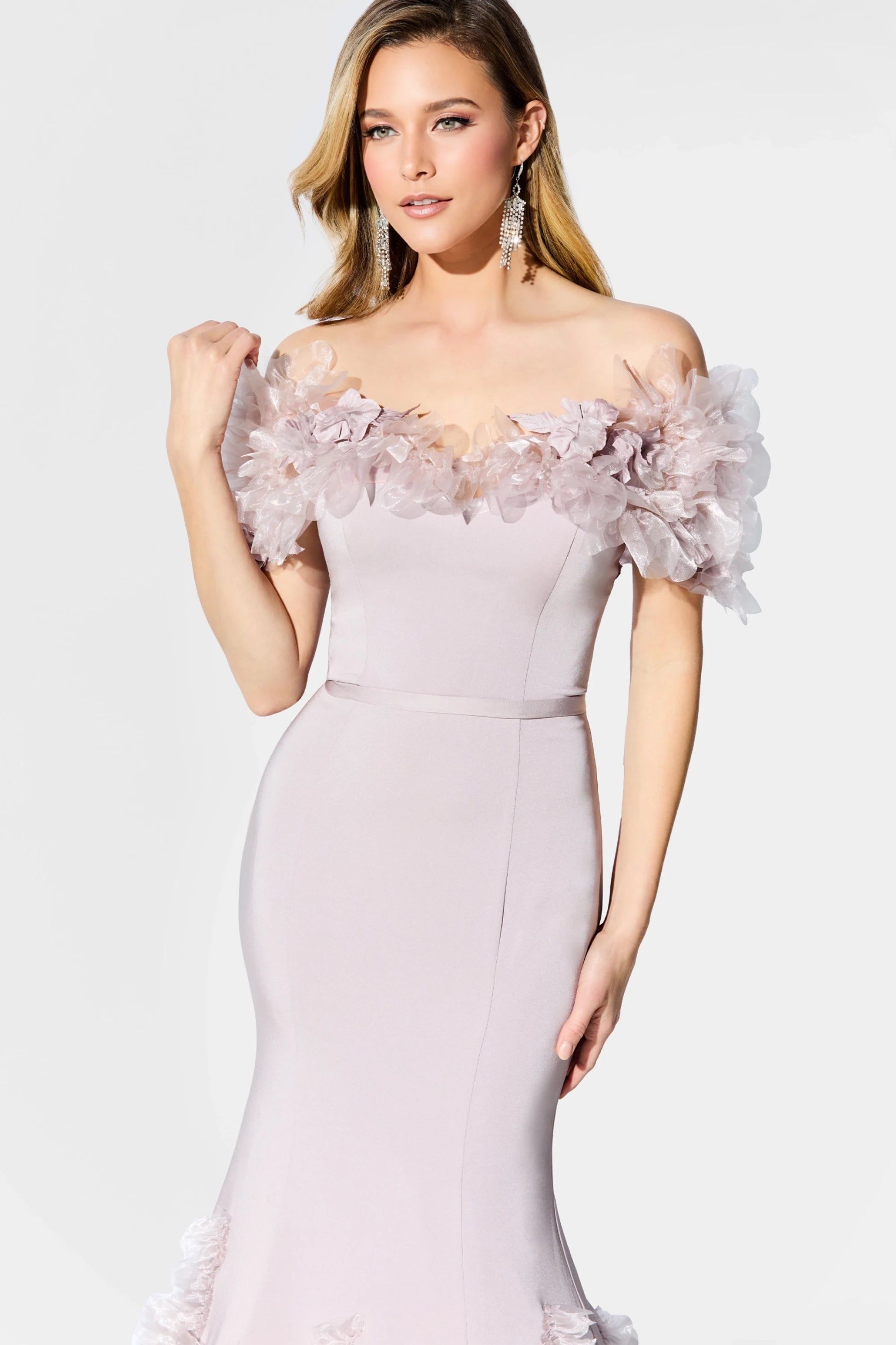 Ivonne D ID909 Long Mermaid Formal Beaded Evening Gown