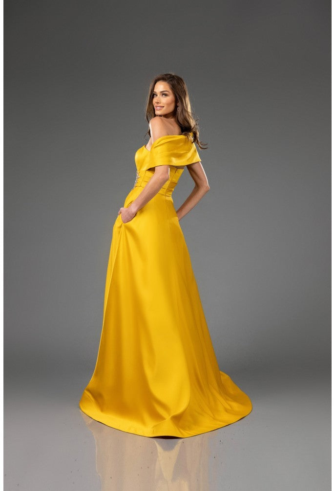 Terani Couture 251M4441 Pleated Long Formal Beaded Evening Dress