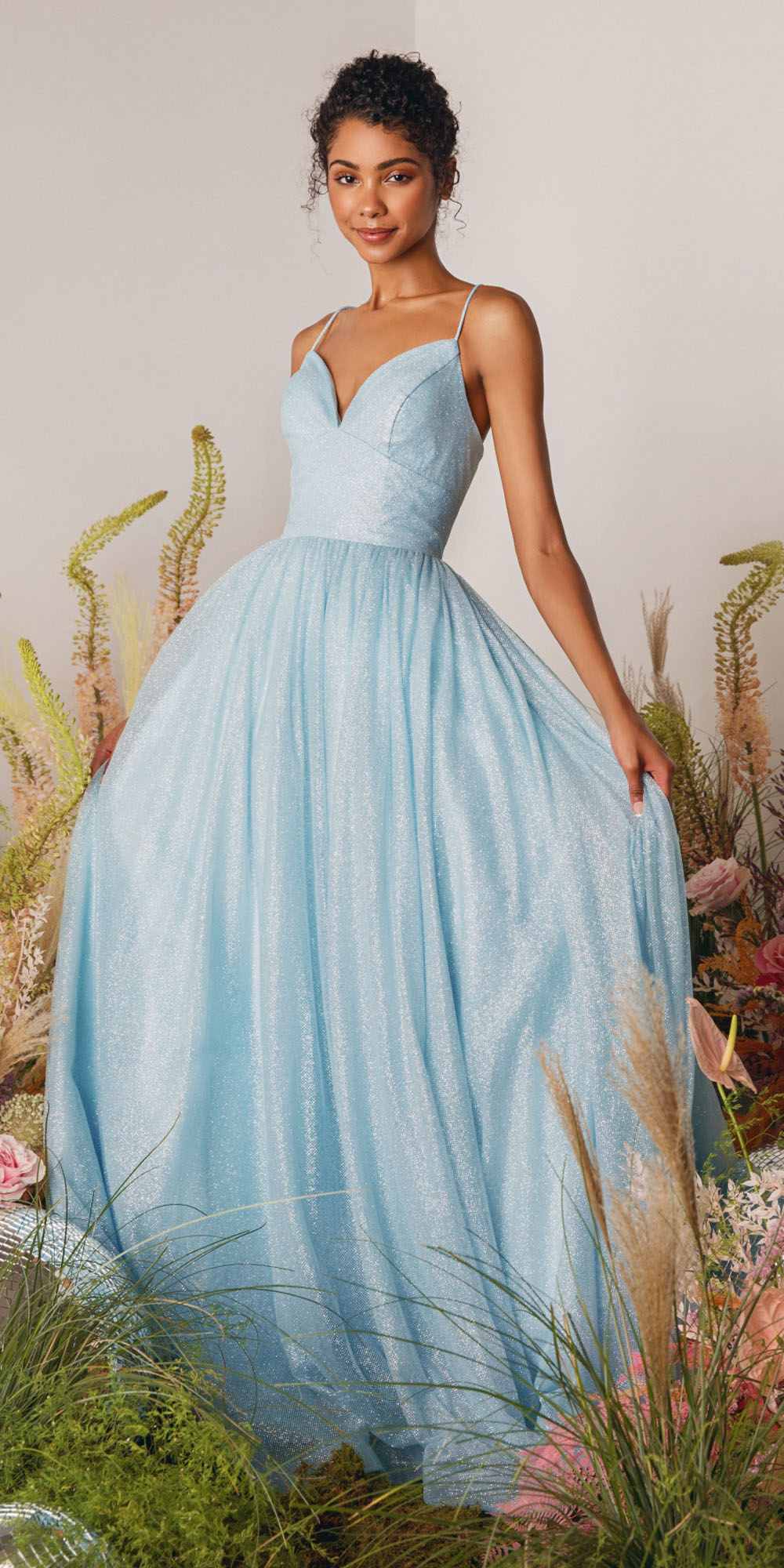 Prom Dresses Long Prom Formal A Line Glitter Dress Eureka Fashion 9009 Bahama Blue
