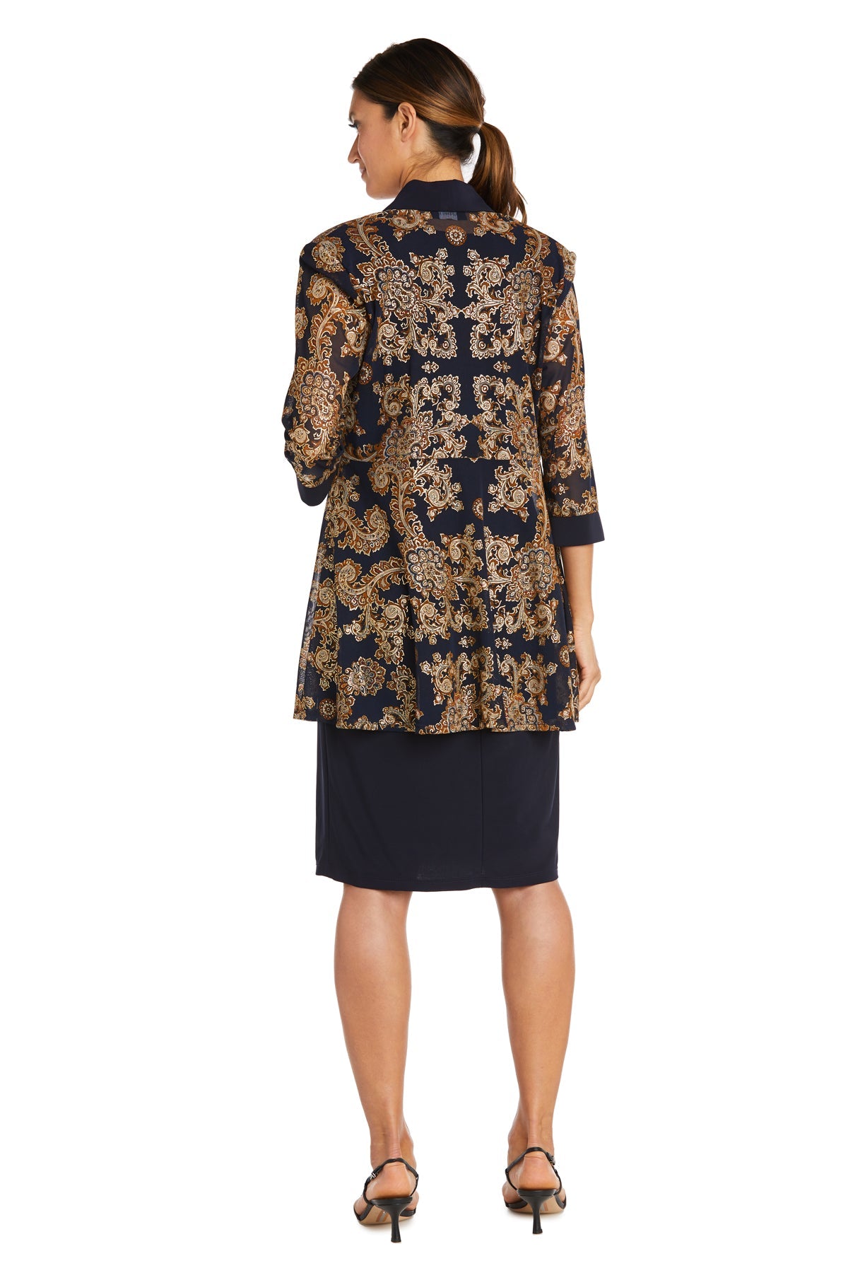R&M Richards 9033P Printed Short Two Pice Jacket Petite Dress