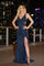 Prom Dresses Sequin Fitted Formal Long Evening Prom Dress Navy