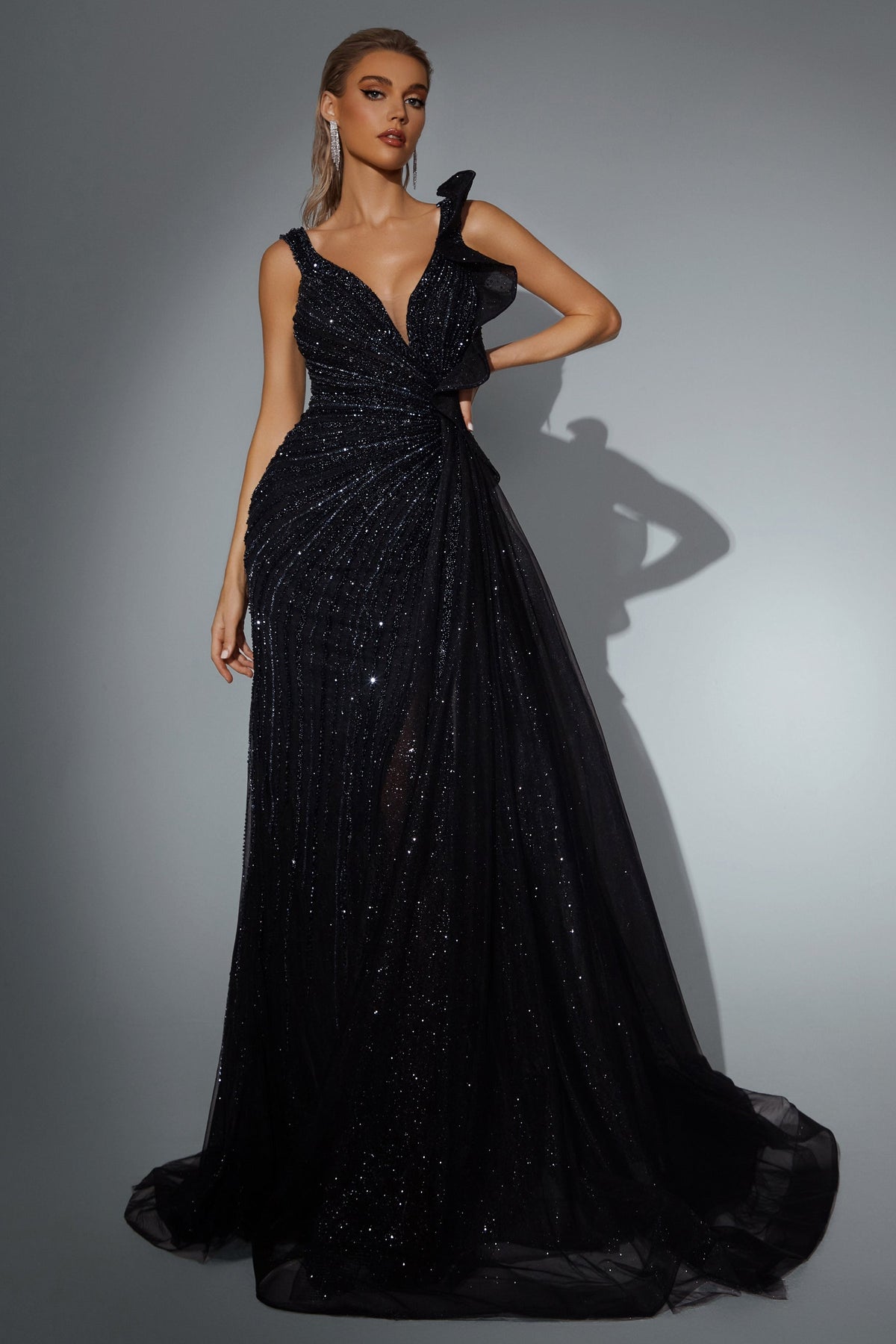 V-Neck Floor-Length Sequin Prom Mermaid Pre Order