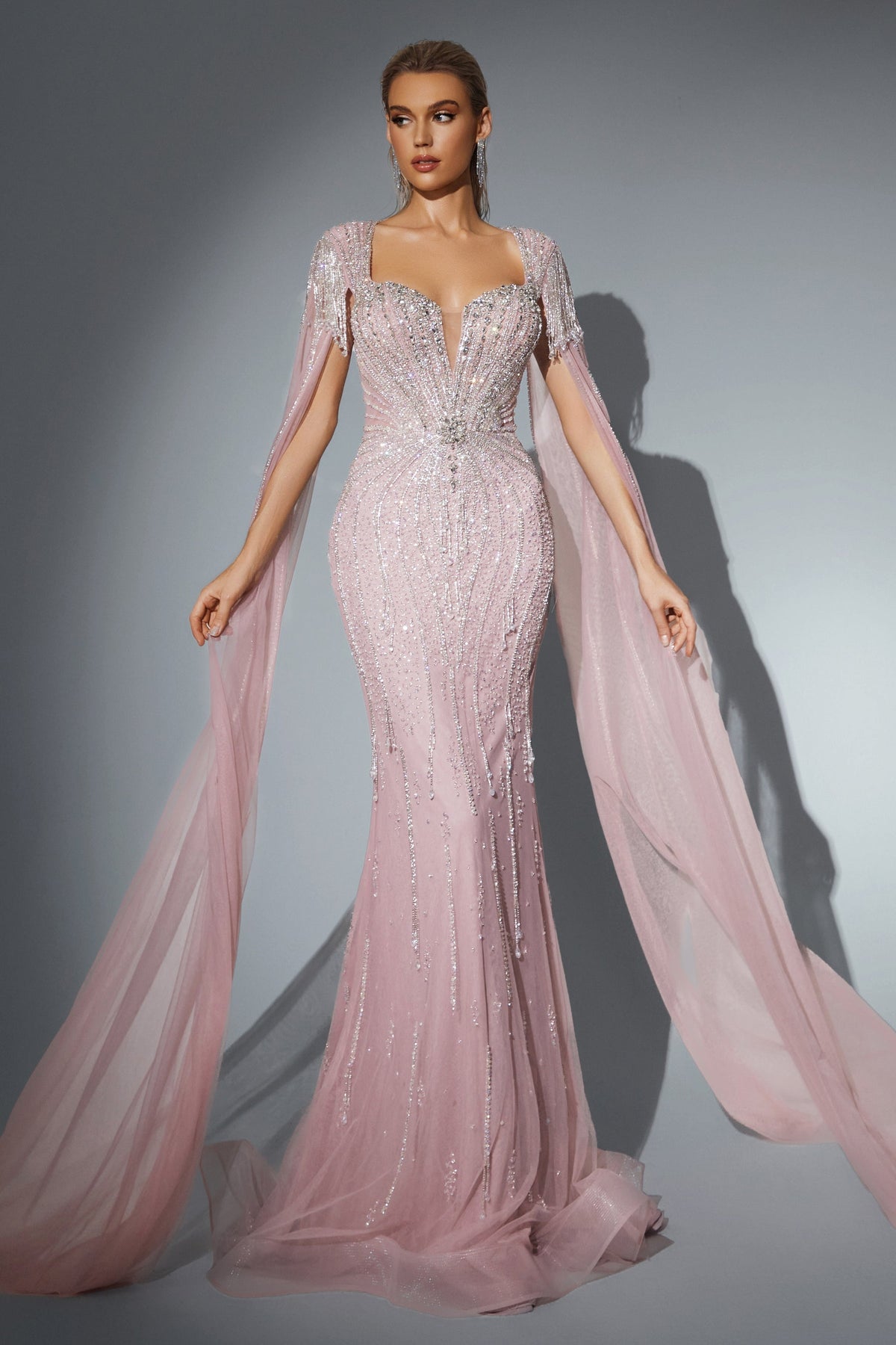 V-Neck Floor-Length Tulle Evening Mermaid Pre Order