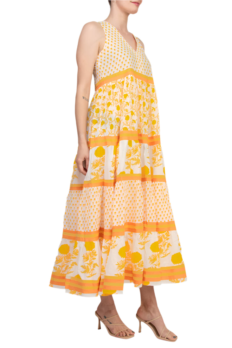 Chelsea & Theodore  9070012 Printed A Line Tea Length Cocktail Dress