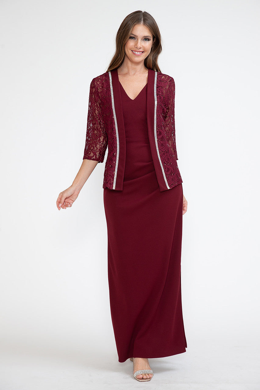 Mother of the Bride Dresses Sequin Long Formal Evening Mother of the Bride Dress Lenovia 5293 Burgundy