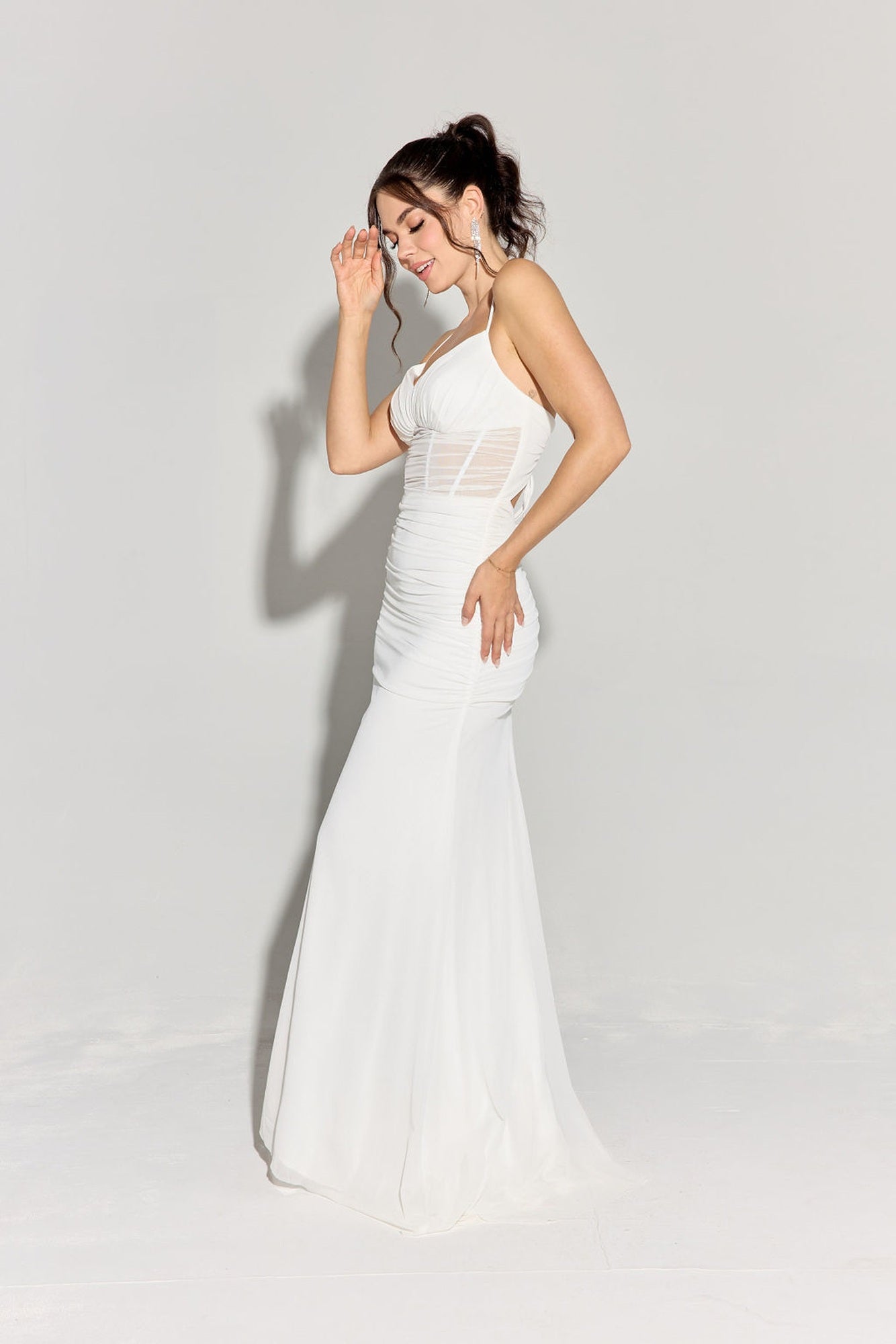 Wedding Dresses Long Bridal Fitted Wedding Dress Eureka Fashion 9077 Off White