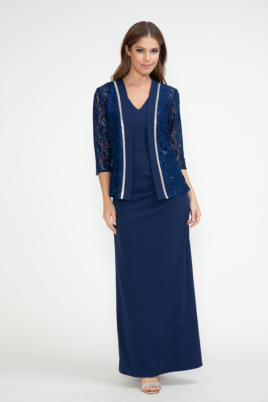 Mother of the Bride Dresses Sequin Long Formal Evening Mother of the Bride Dress Lenovia 5293 Navy Blue