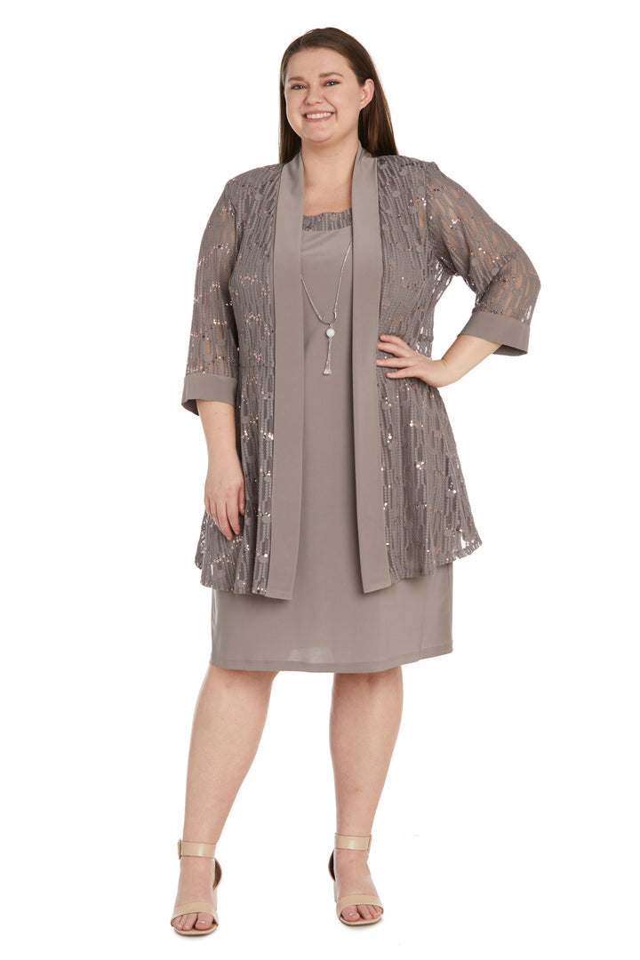 Plus Size Short Jacket Dress – Set – R&M Richards 9089W