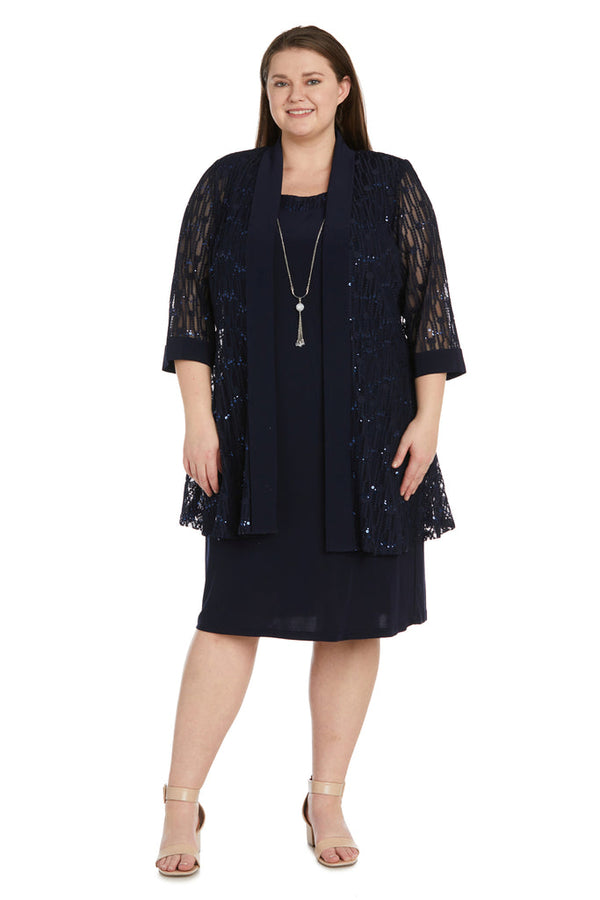 Plus Size Short Jacket Dress Set R&M Richards 9089W
