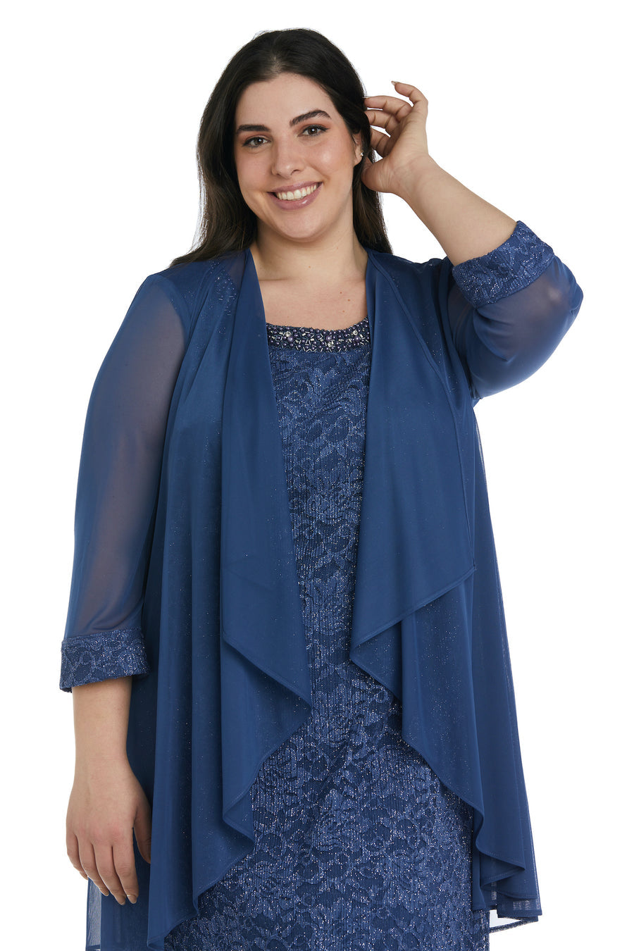 R&M Richards 9090BW Plus Size Short Jacket Dress