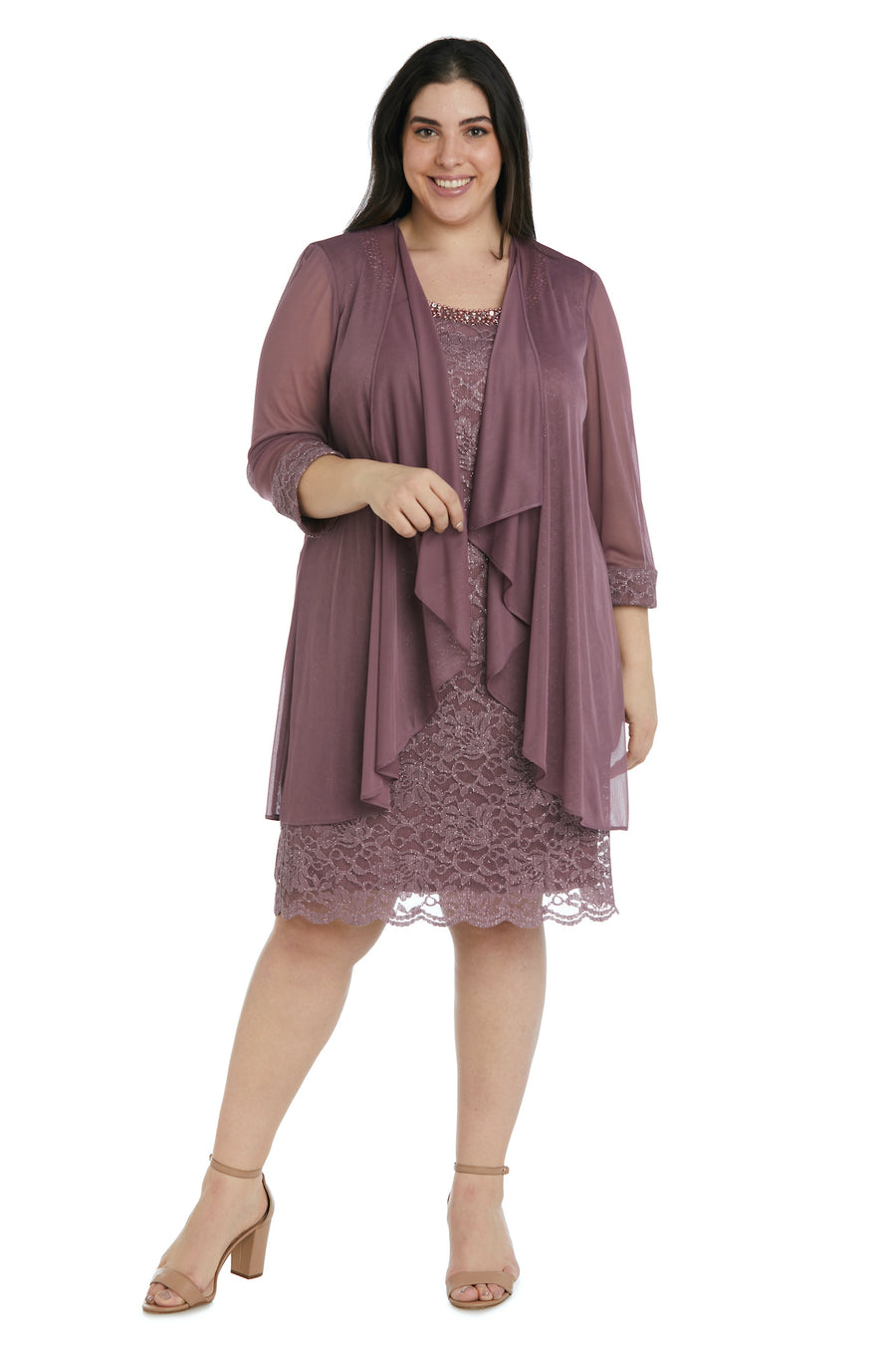 R&M Richards 9090BW Plus Size Short Jacket Dress