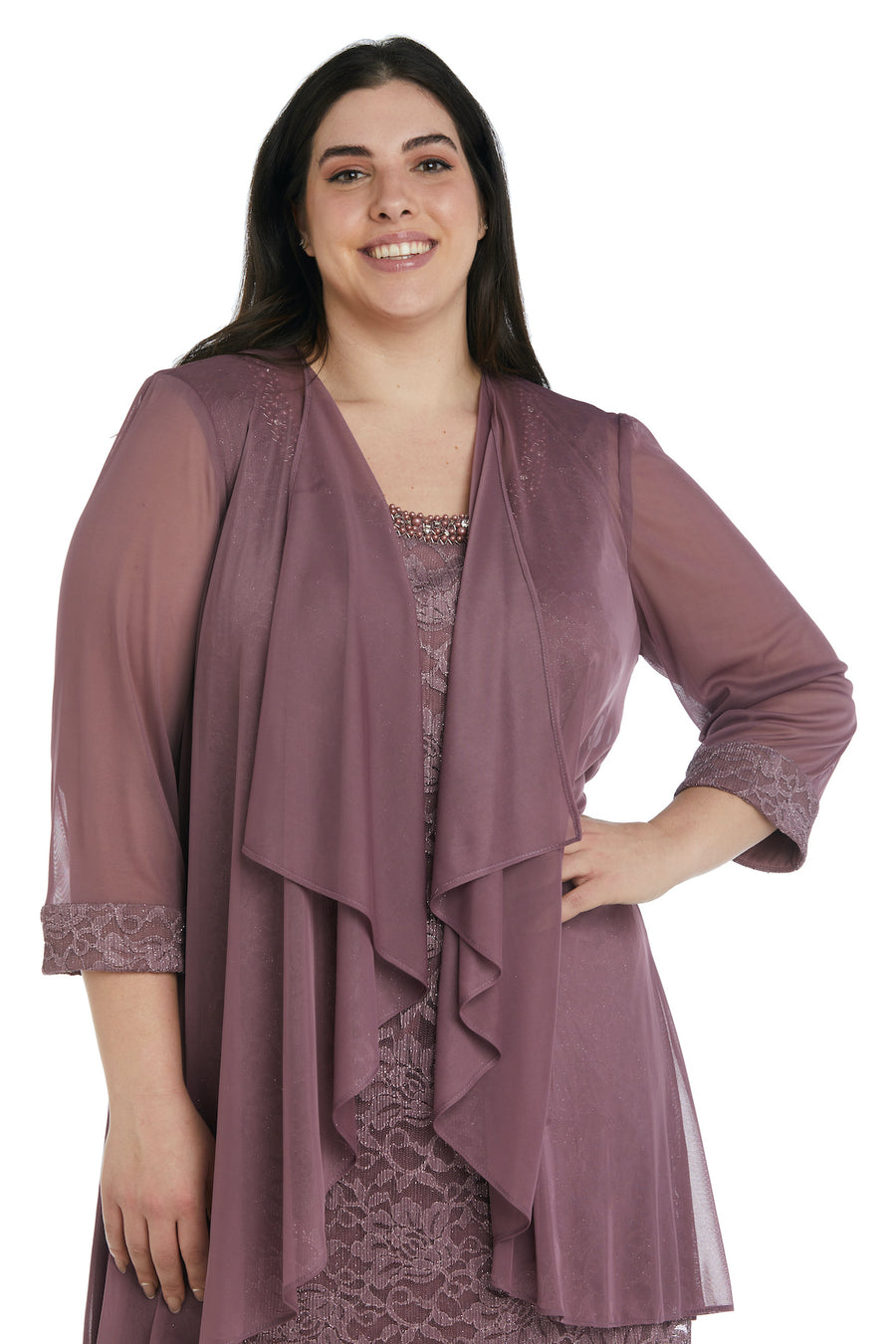 R&M Richards 9090BW Plus Size Short Jacket Dress