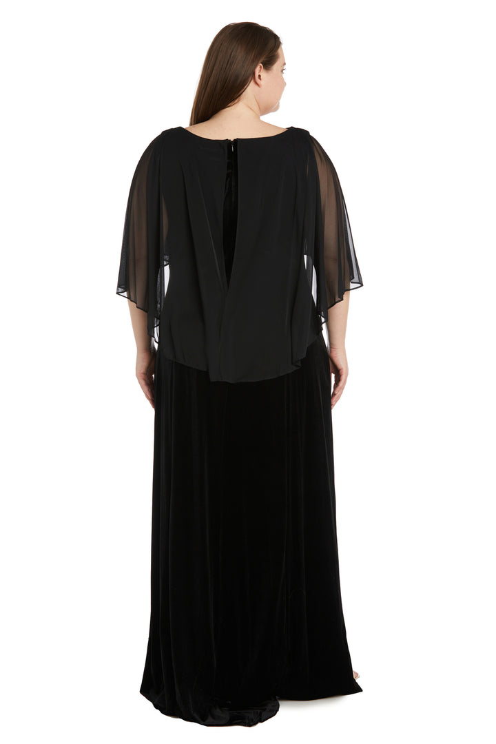 R&M Richards 9111W Plus Size Long Formal Velvet Gown