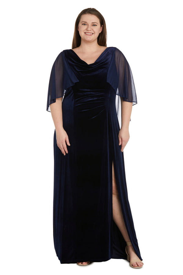 Plus Size Long Velvet Gown Formal R&M Richards 9111W