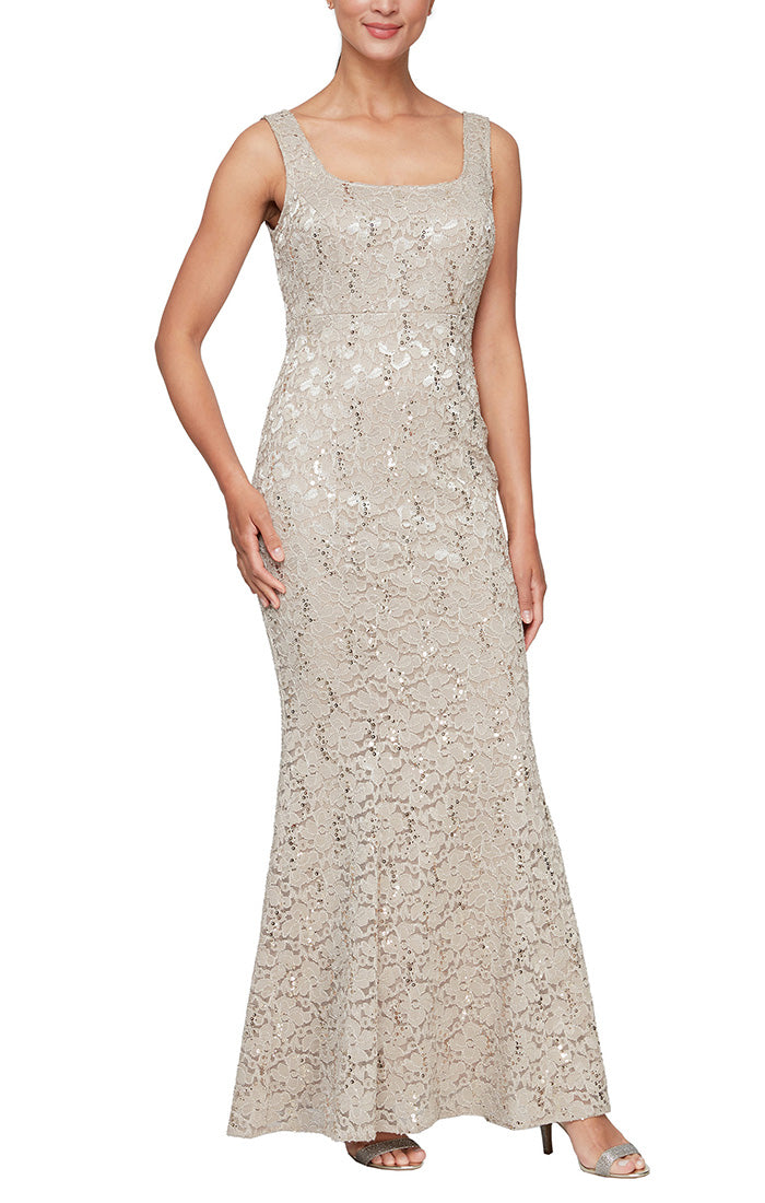 SL Fashions 9213110 Lace Mother of the Bride Long Petite Dress