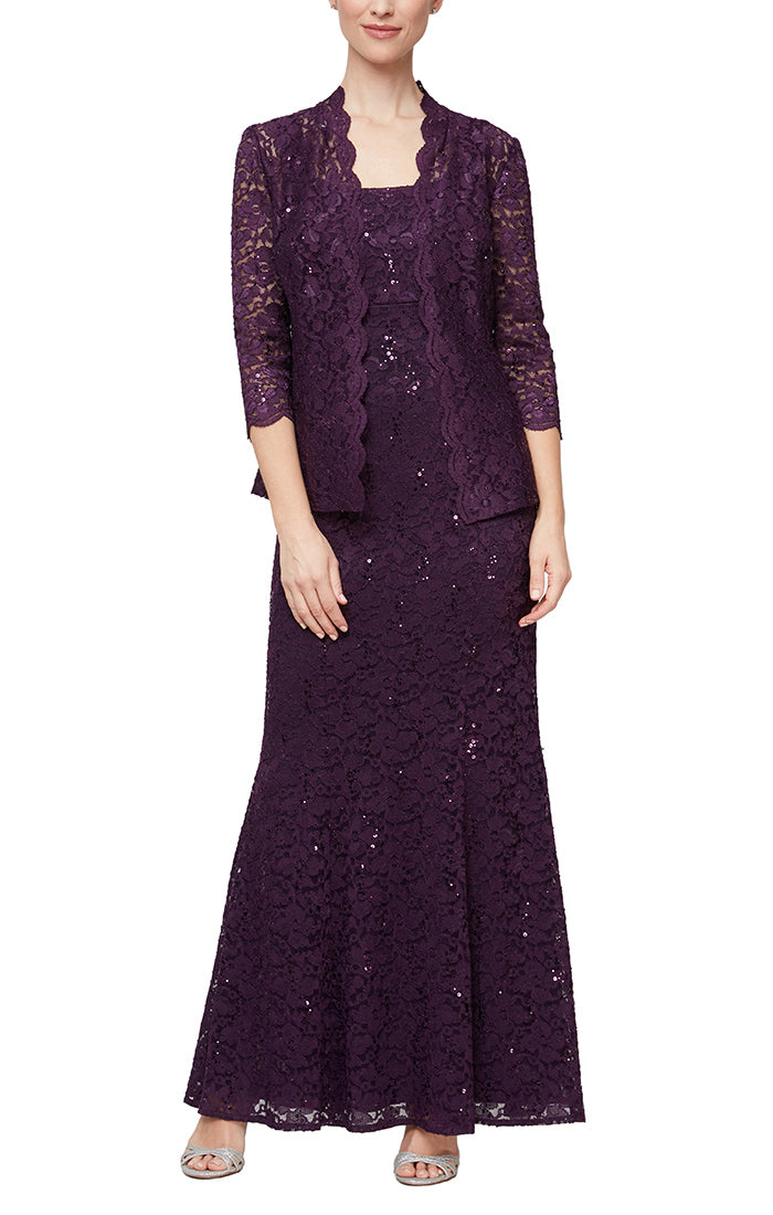 SL Fashions 9213110 Lace Mother of the Bride Long Petite Dress