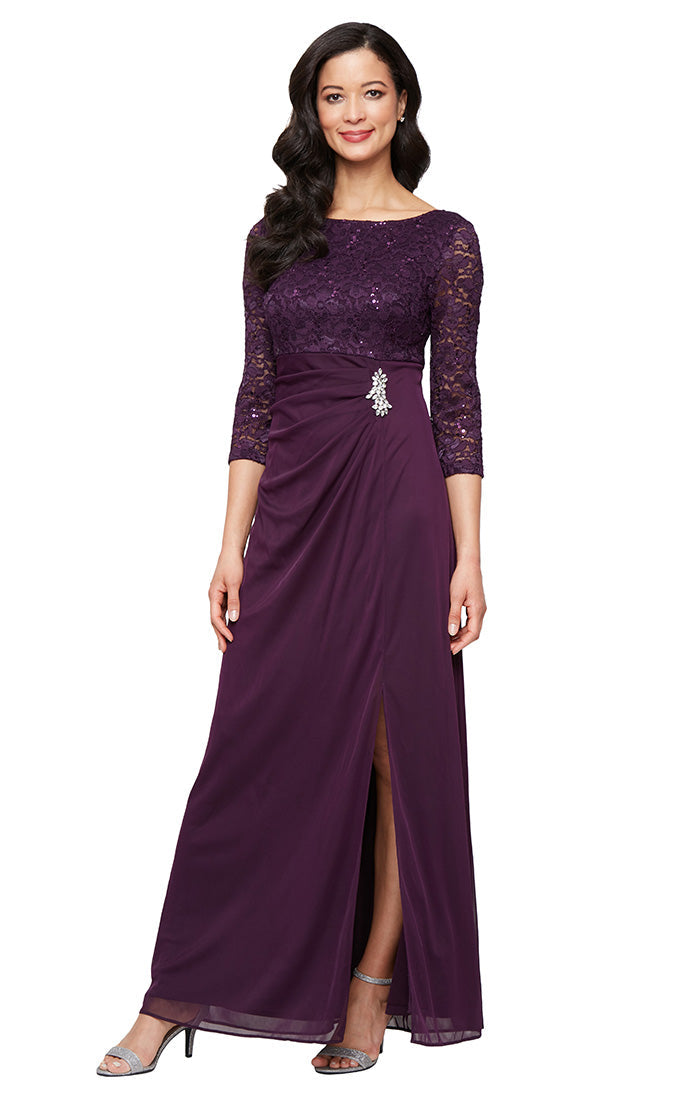 SL Fashions 9213138 Long Formal Mother of the Bride Petite Dress