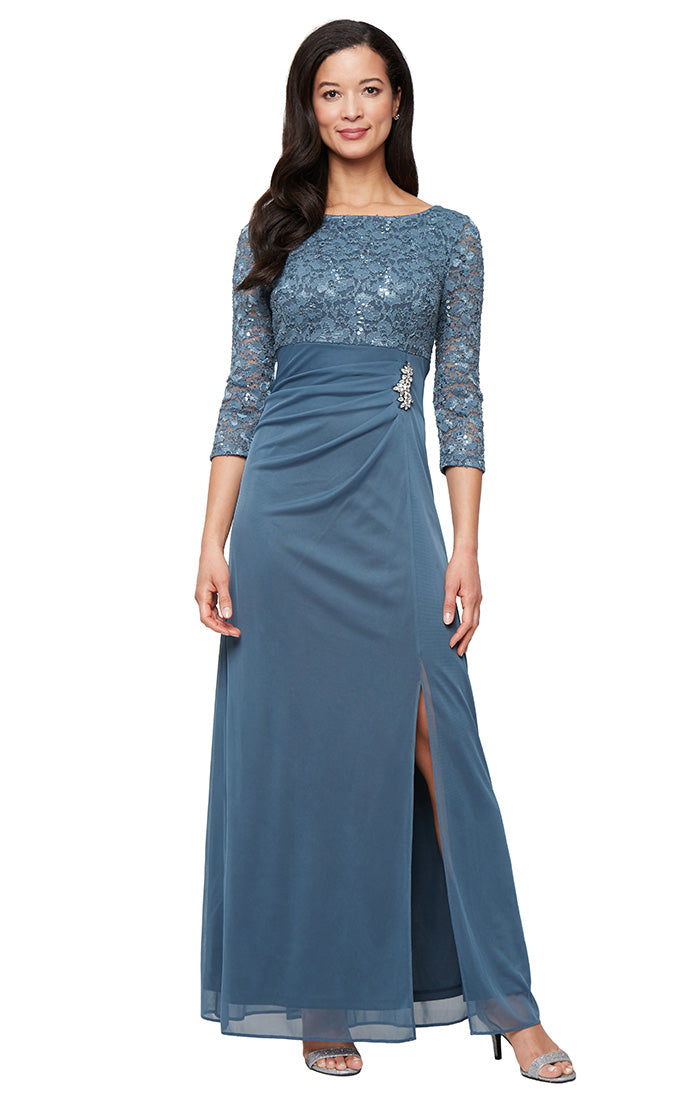 Mother of the Bride Dresses Long Formal Mother of the Bride Petite Dress Steel Blue