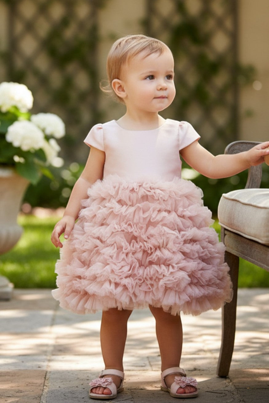 Jewel Knee-Length Tulle Flower Girl Ball Gown Cinderella Couture 9116B