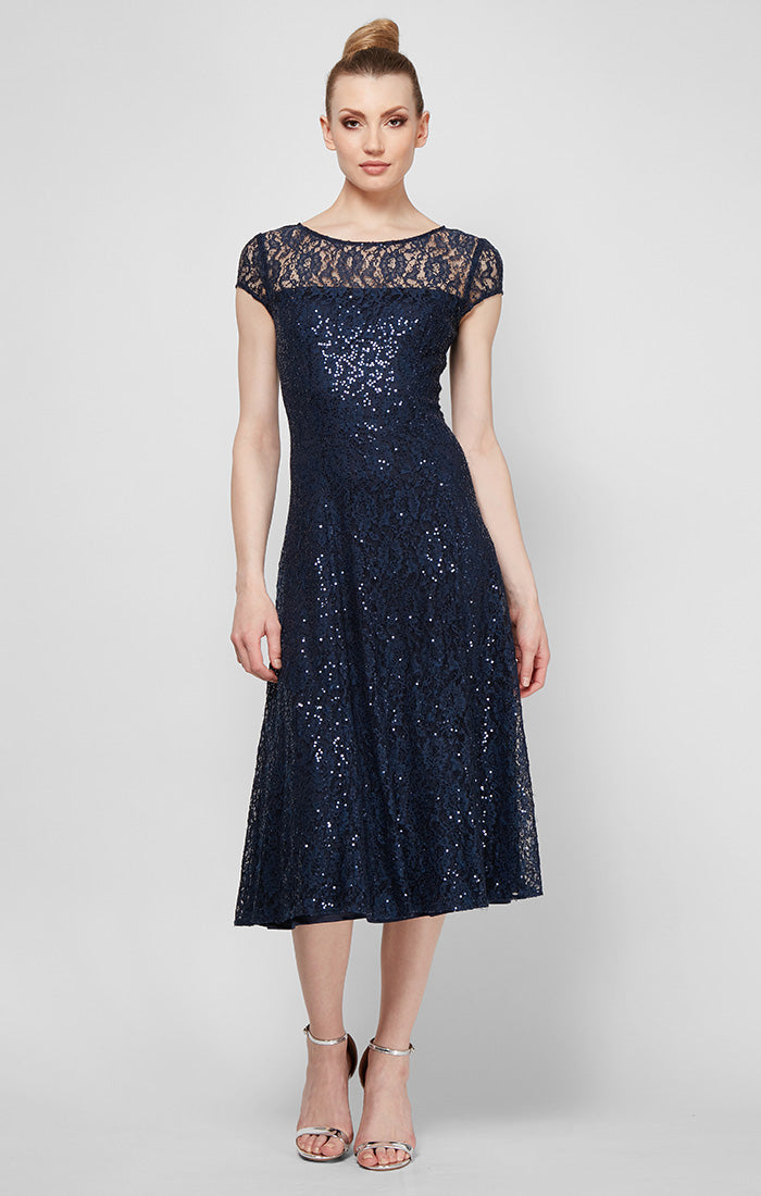 SL Fashions 9219129 Lace Short Cocktail Dress