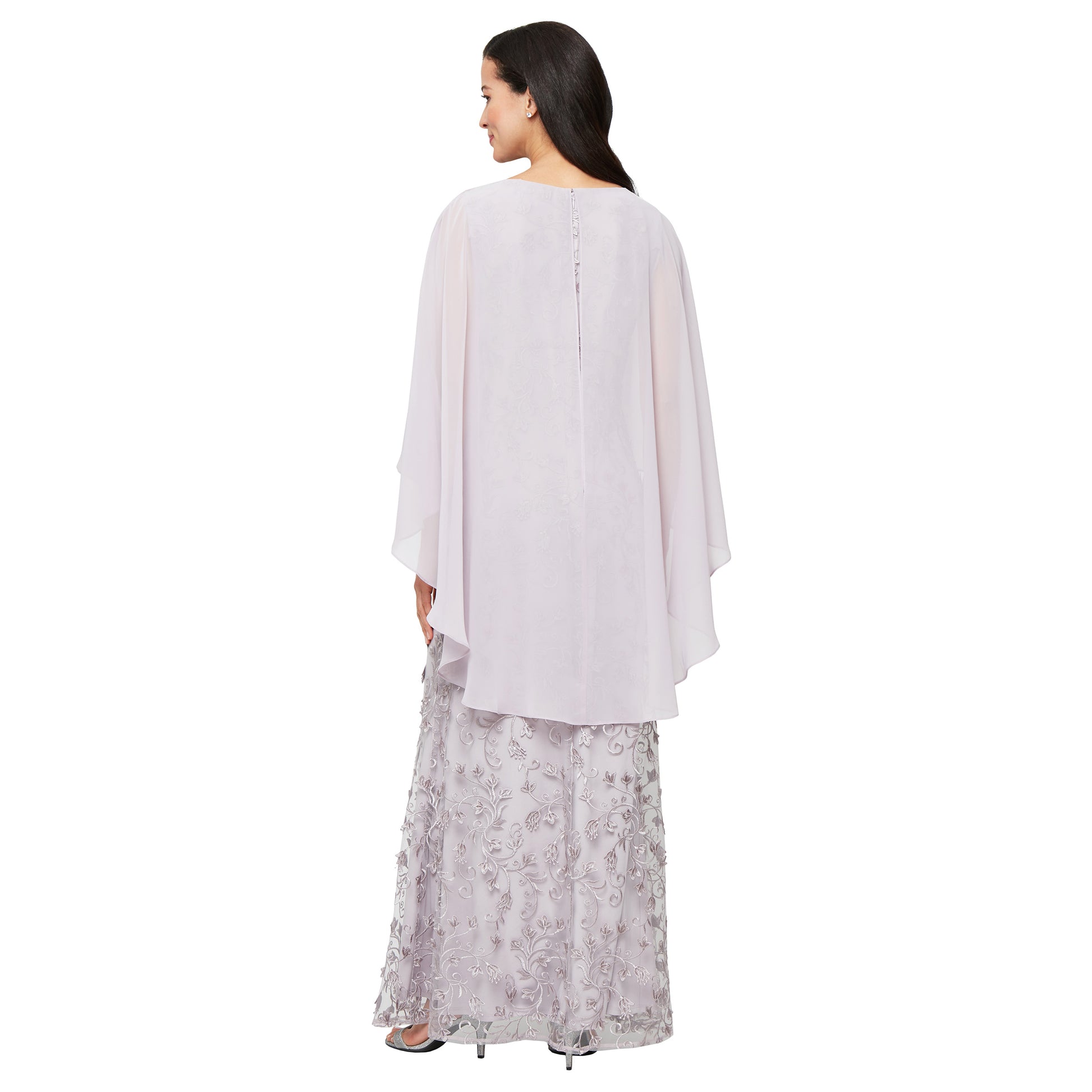 SL Fashions 9120321 Mother of the Bride Long Formal Cape Dress