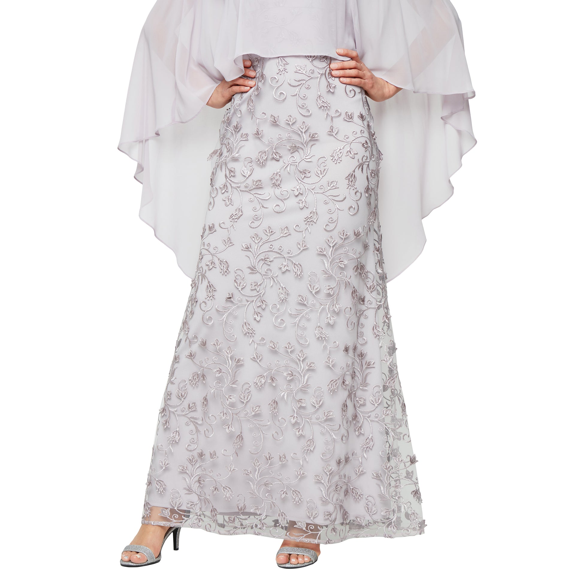 SL Fashions 9120321 Mother of the Bride Long Formal Cape Dress