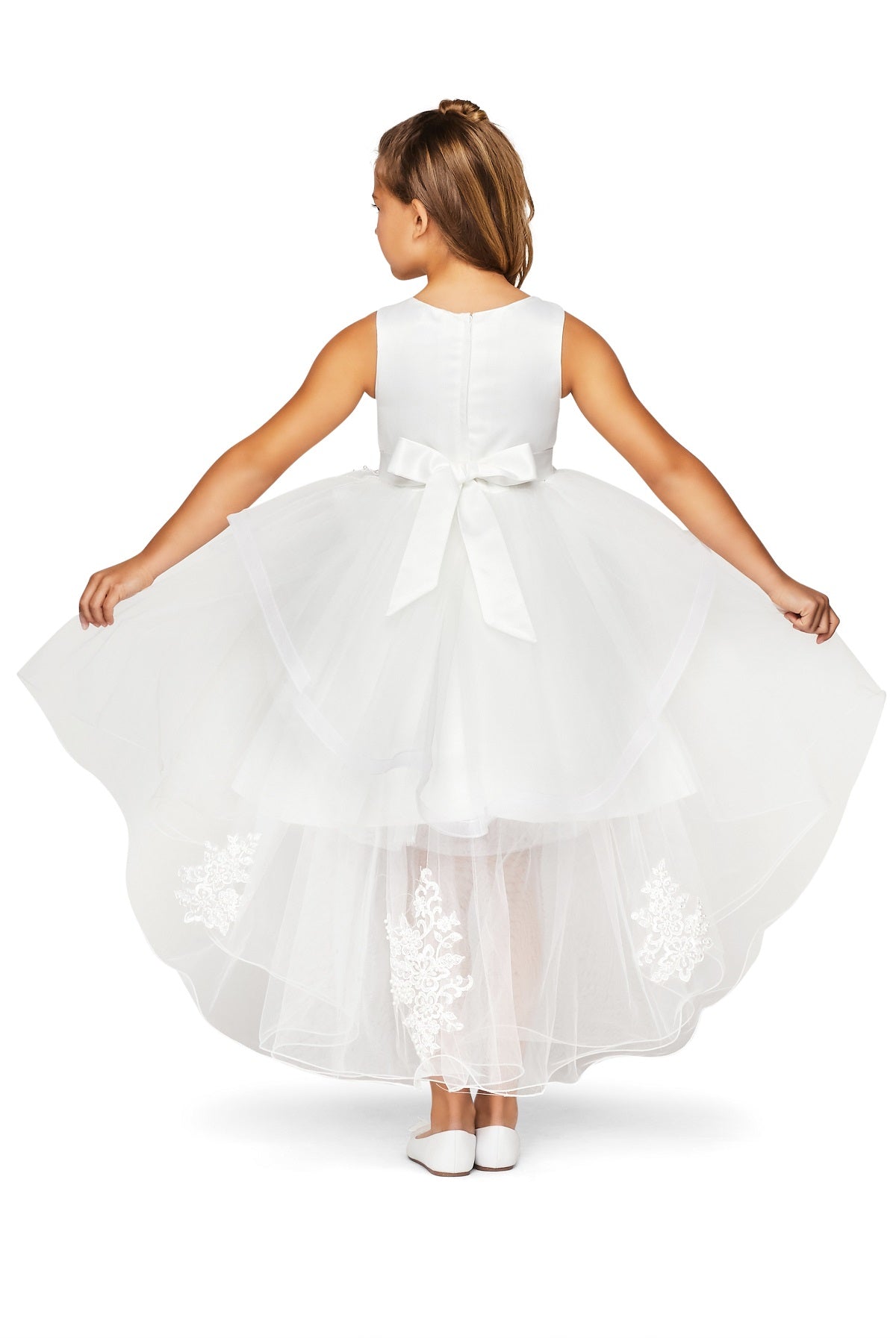 Cinderella Couture 9120 Lace Applique High Low Flower Girl Dress