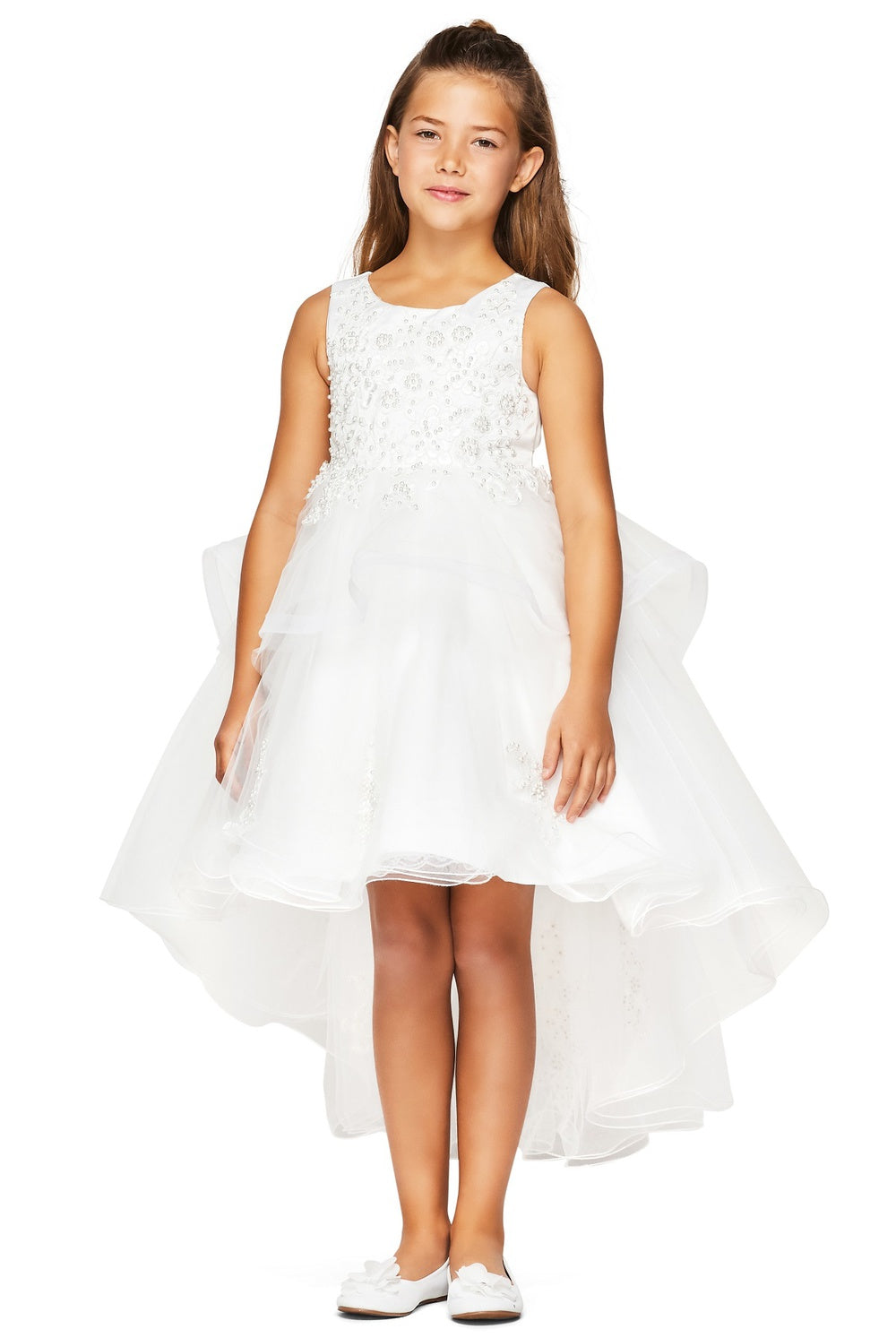 Cinderella Couture 9120 Lace Applique High Low Flower Girl Dress