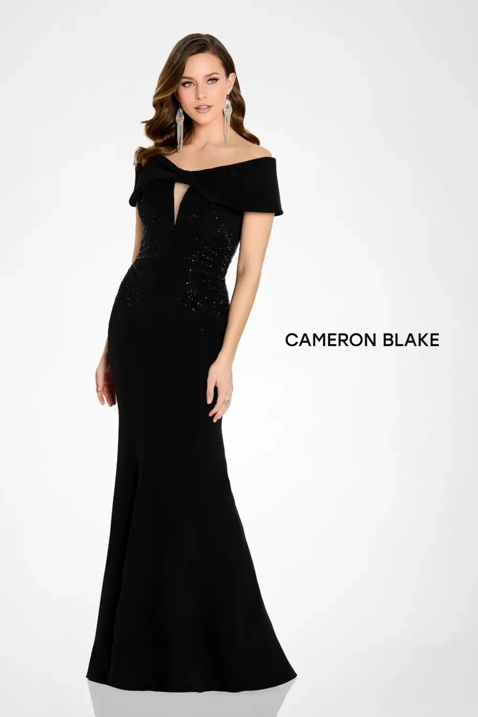 Cameron Blake CB758 Fitted Long Formal Evening Dress