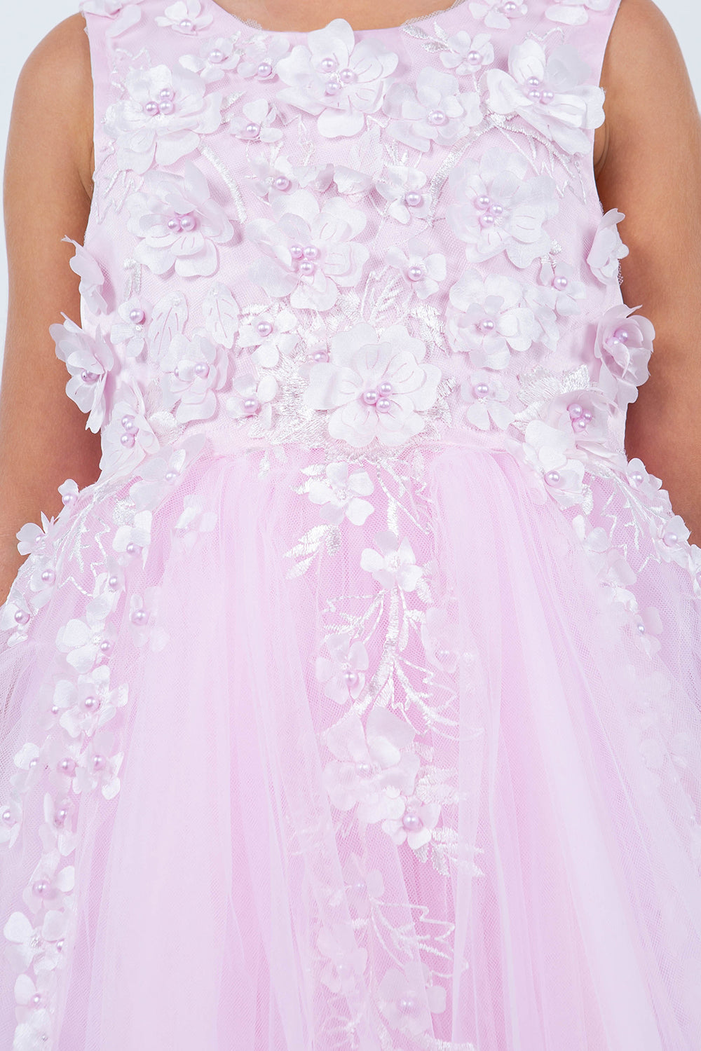 Cinderella Couture 9122 Short 3D Floral A Line Flower Girl Dress