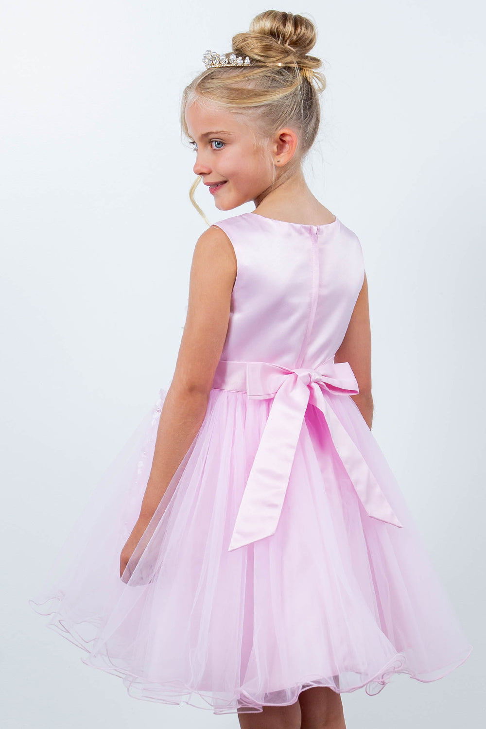 Cinderella Couture 9122 Short 3D Floral A Line Flower Girl Dress