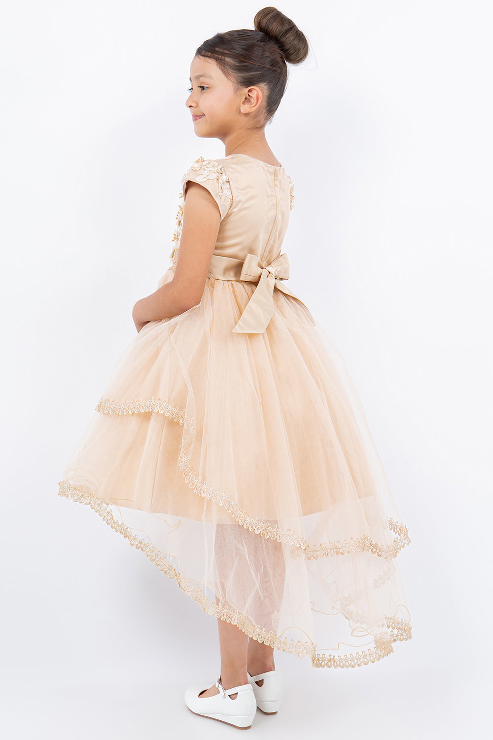 Cinderella Couture 9123 High Low 3D Floral Applique Flower Girl Dress