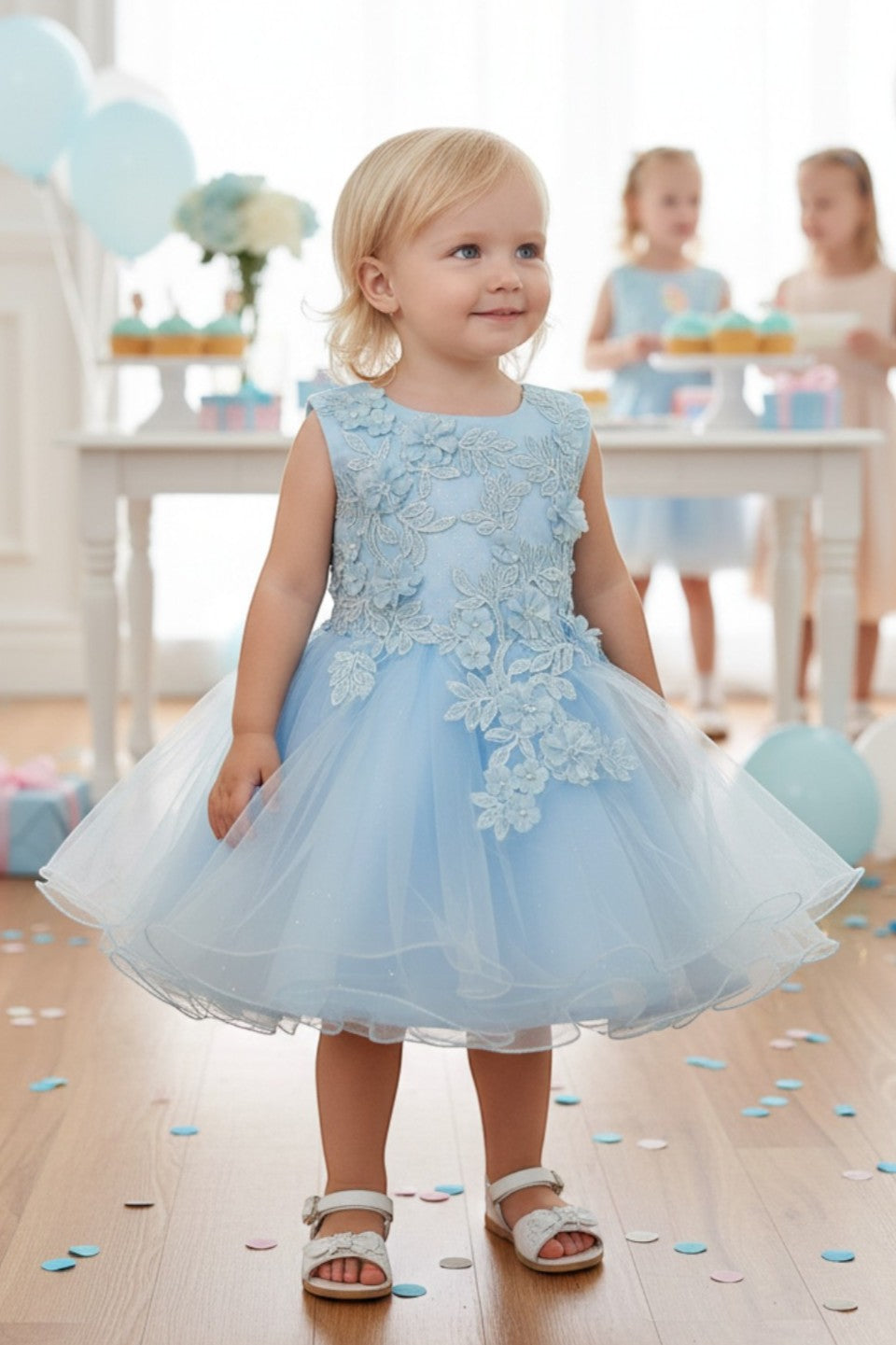 Sleeveless Baby Flower Girls Dress
