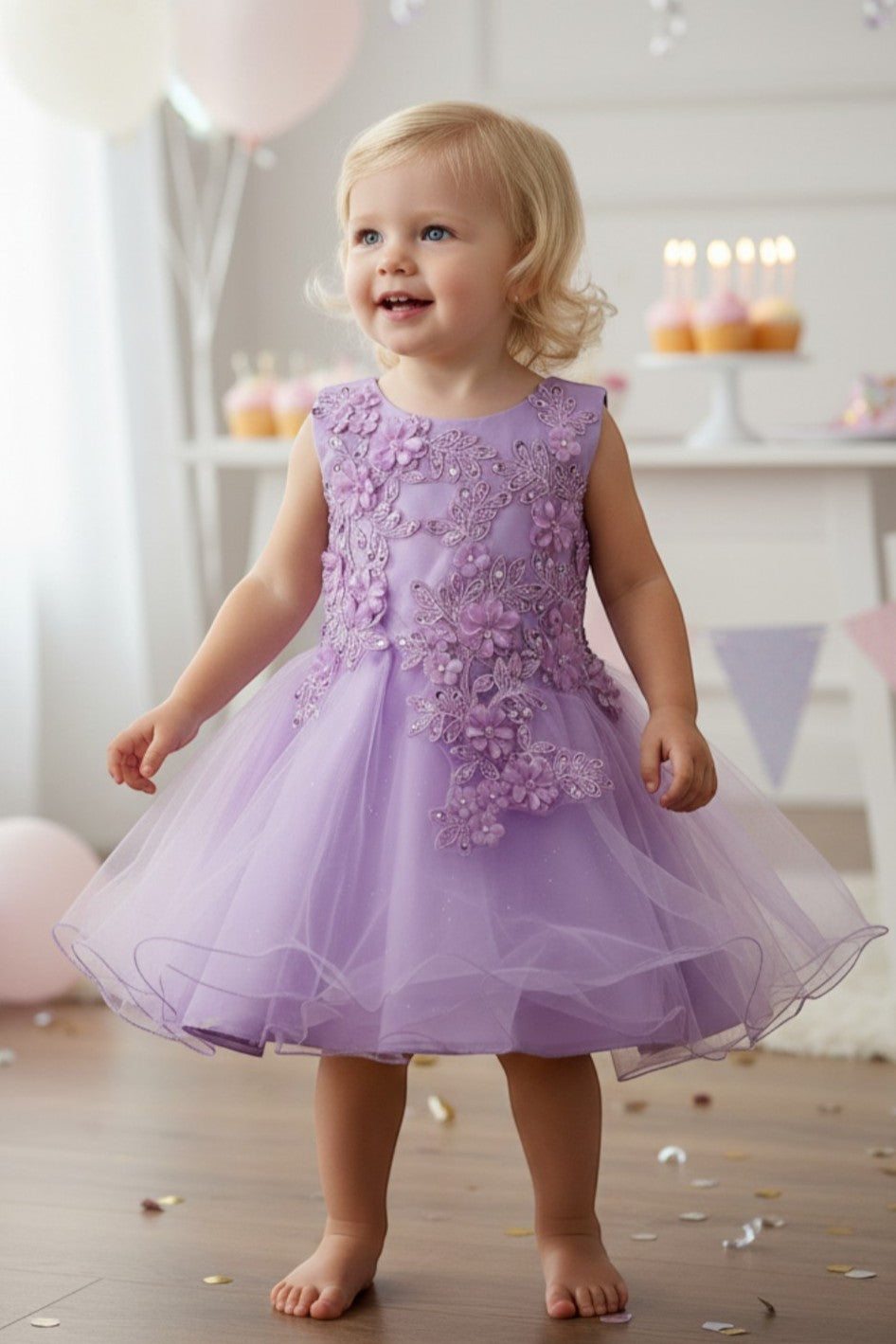 Sleeveless Baby Flower Girls Dress