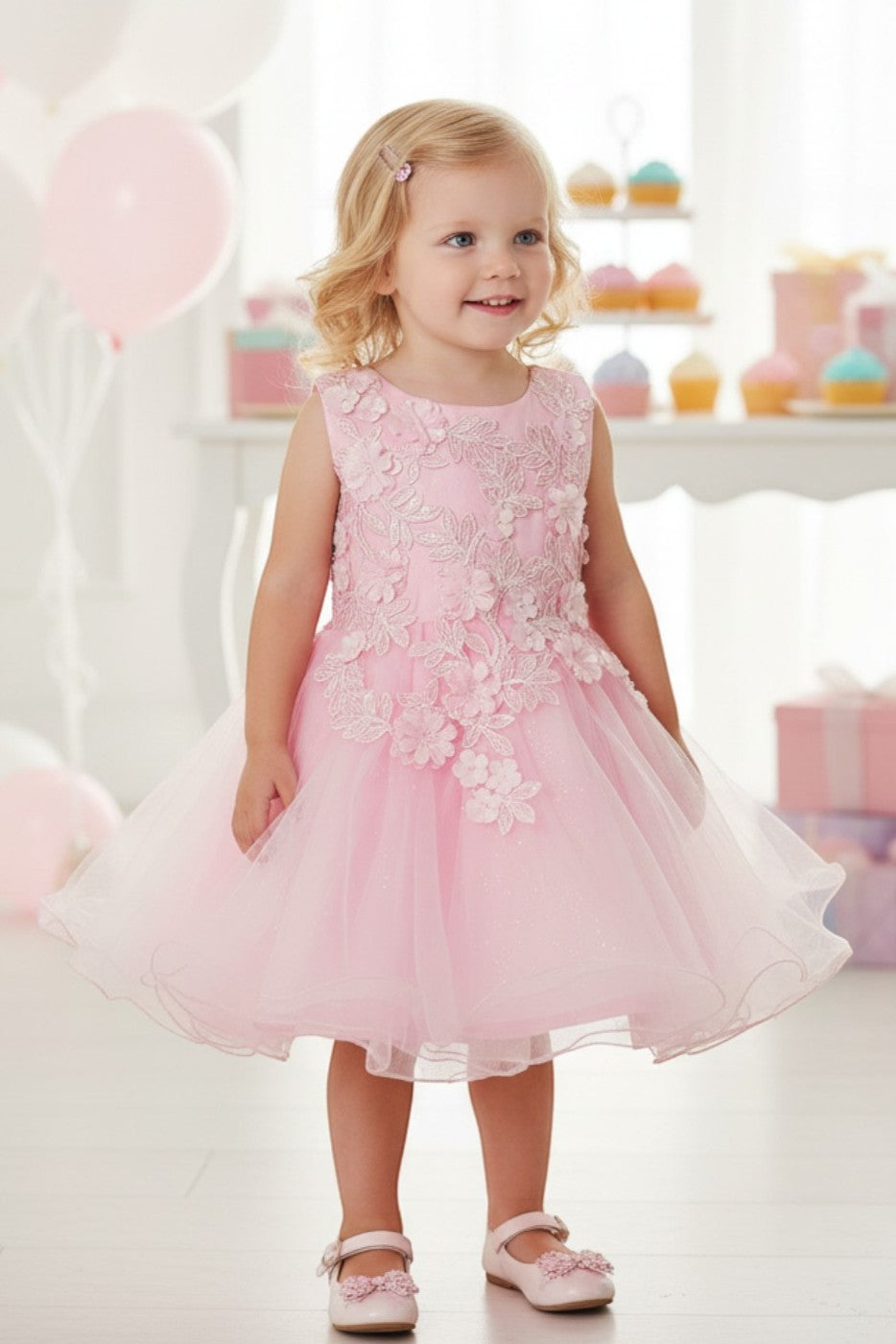 Sleeveless Baby Flower Girls Dress
