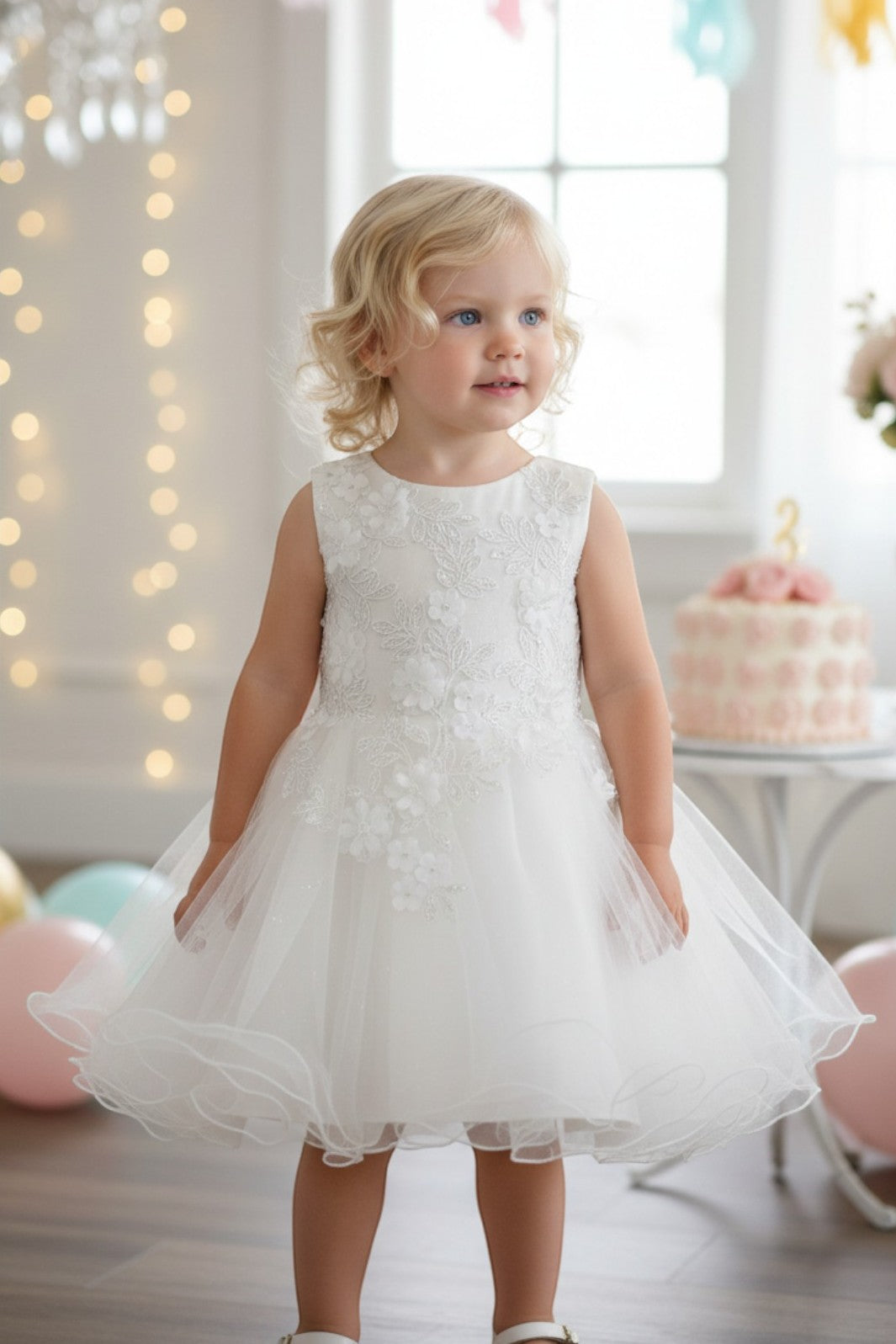 Sleeveless Baby Flower Girls Dress