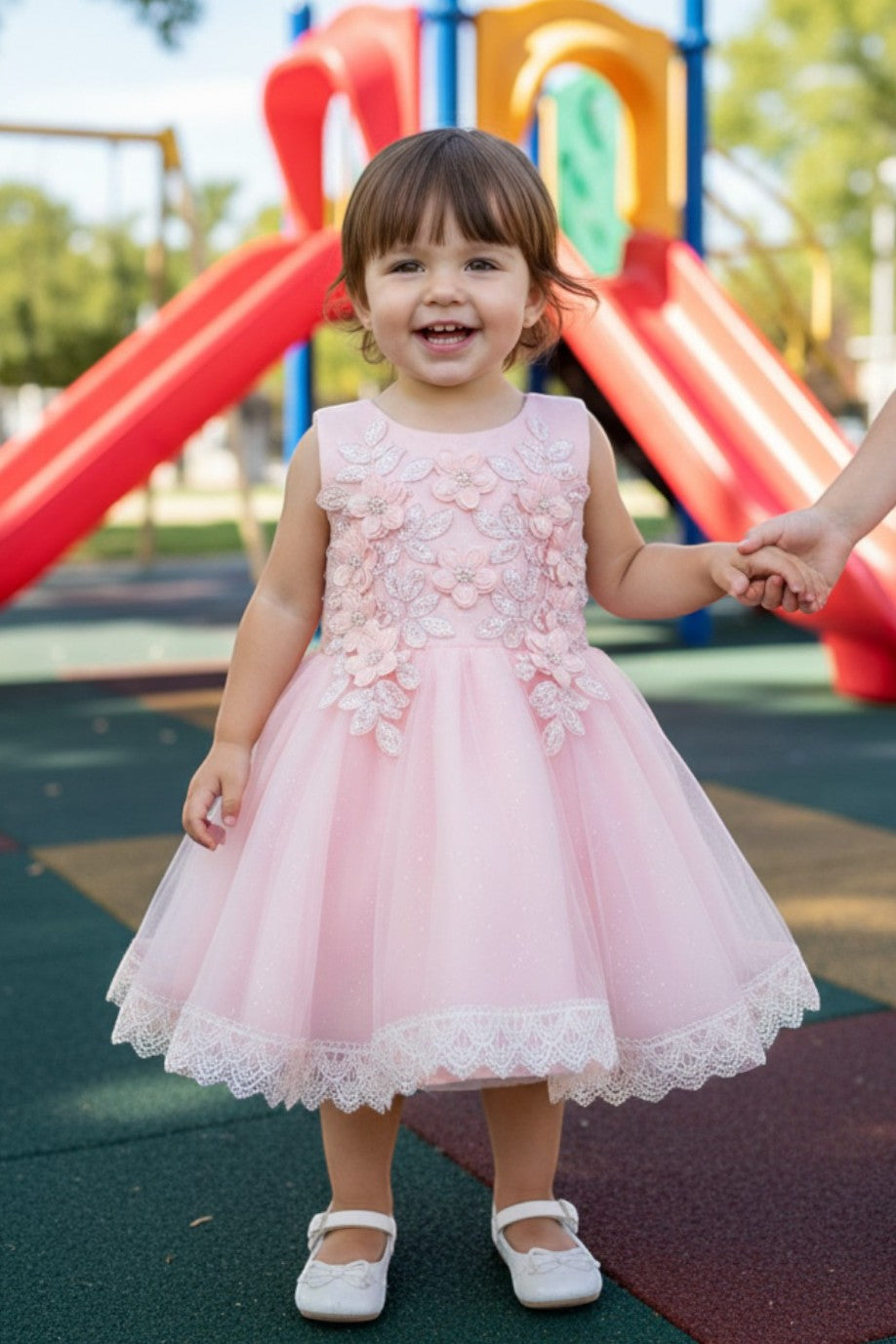 Jewel Knee-Length Tulle Flower Girl Ball Gown Cinderella Couture 9126B
