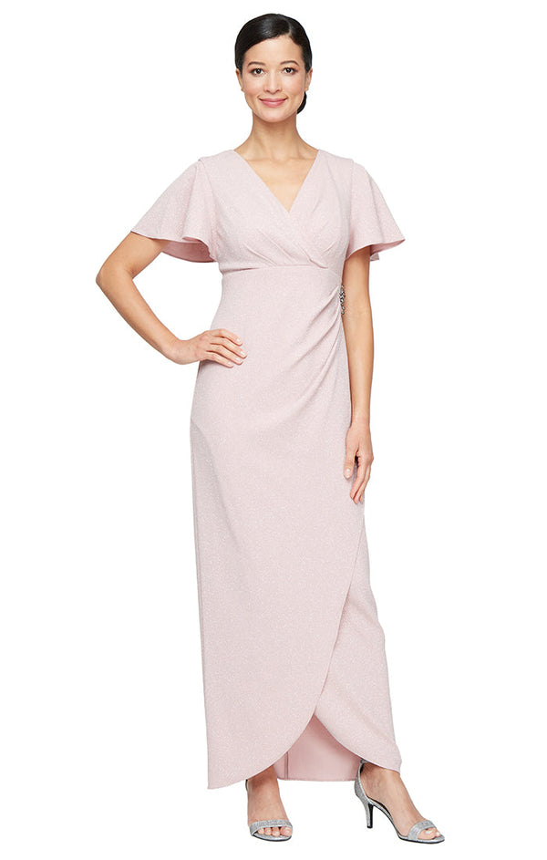 SL Fashions 9227212 Glitter Mother of the Bride Long Formal Petite Dress