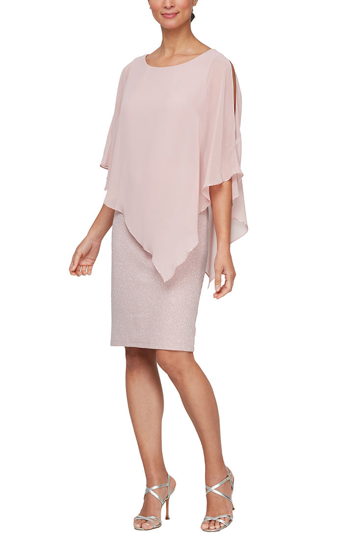 SL Fashions 9127214 Short Mother of the Bride Glitter Dress