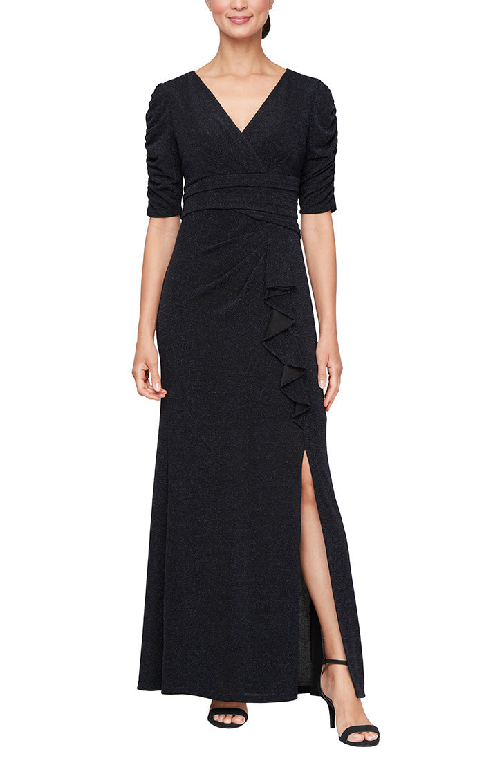 SL Fashions 9127271 Mother of the Bride Long Glitter Formal Dress