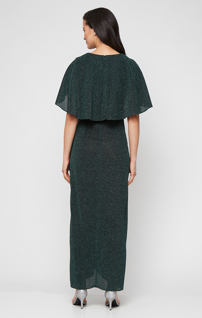 Mother of the Bride Dresses Cape Sleeve Long Formal Mother of the Bride Dress Pine