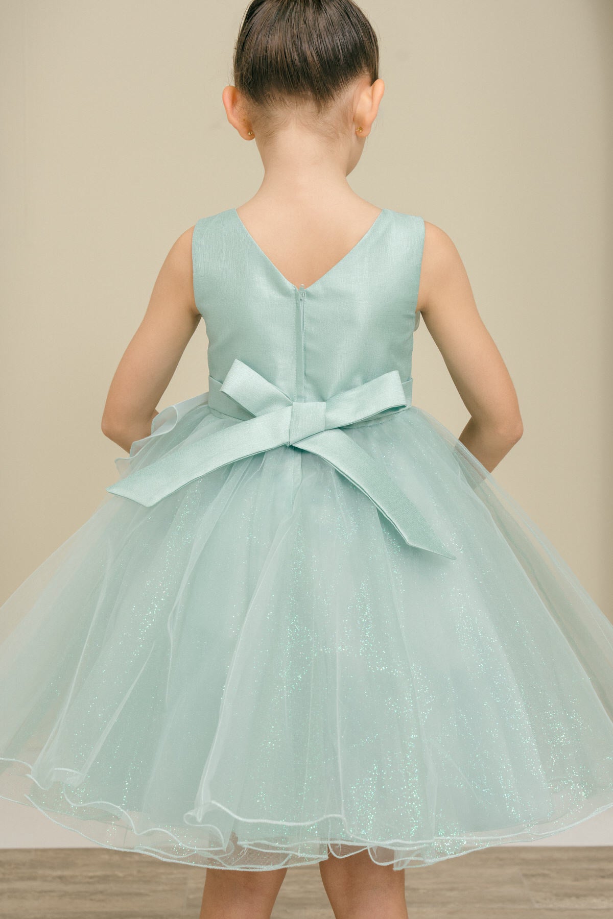 Flower Girl Dresses Formal 3D Floral Applique Short Flower Girl Dress Sage