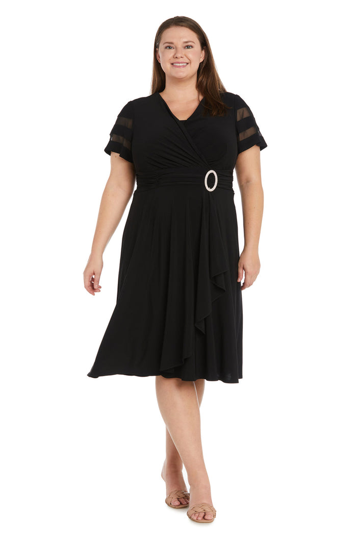 Cocktail Dresses Short Cascade Cocktail Plus Size Dress Black