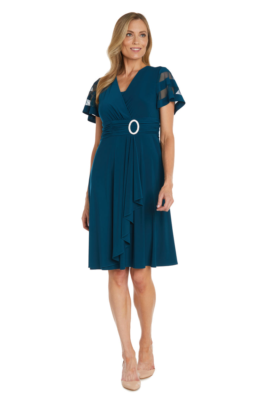 Black R&M Richards 9129 Short Mother of the Bride Cocktail Dress for