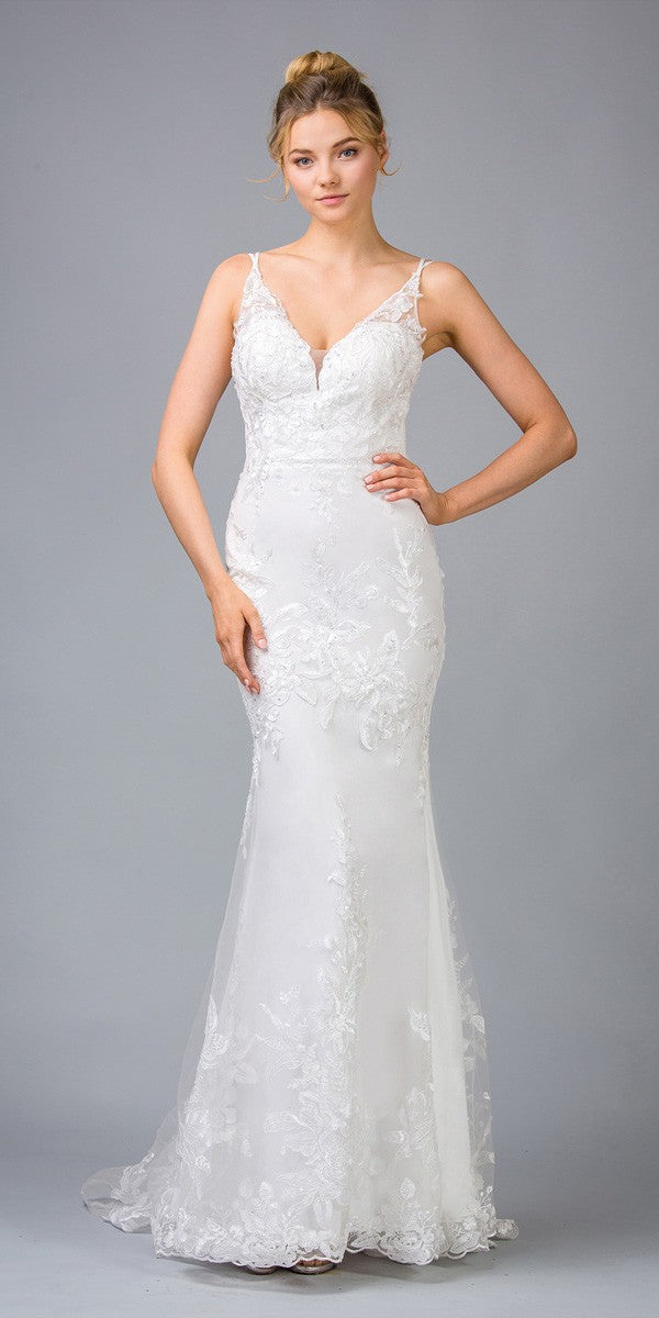 Wedding Dresses Long Mermaid Wedding Lace Dress Eureka Fashion 9130 Off White