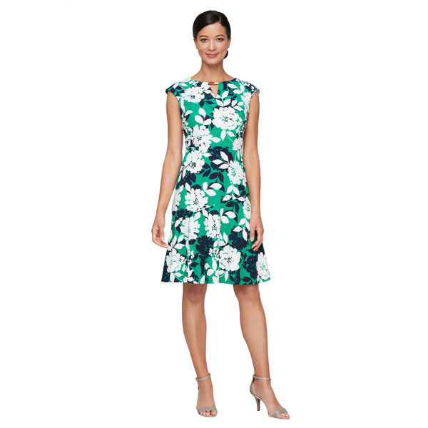 SL Fashions 9130257 Short Cocktail Printed Detail Mini Dress